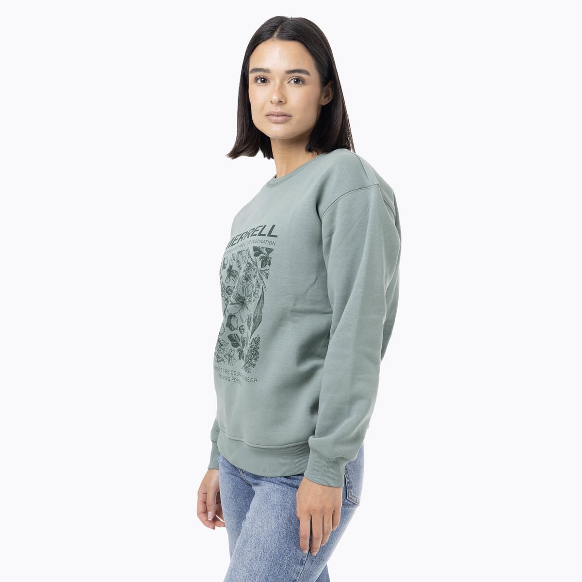 MERRELL - Polerón Mujer Cotton Bloom Verde MERRELL