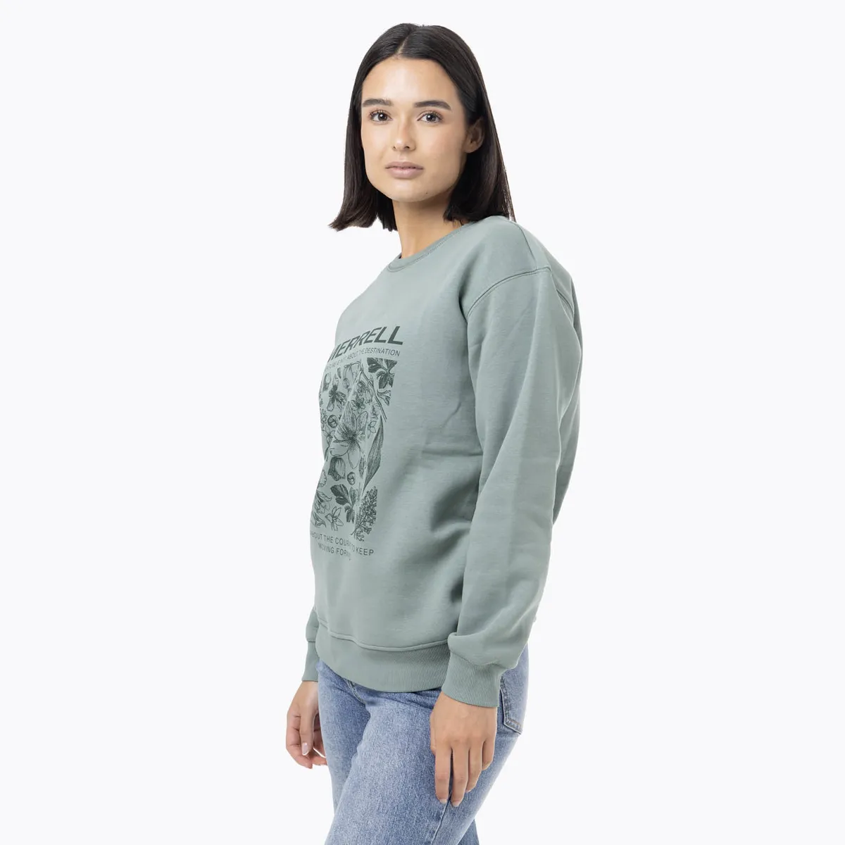 MERRELL - Polerón Mujer Cotton Bloom Verde MERRELL