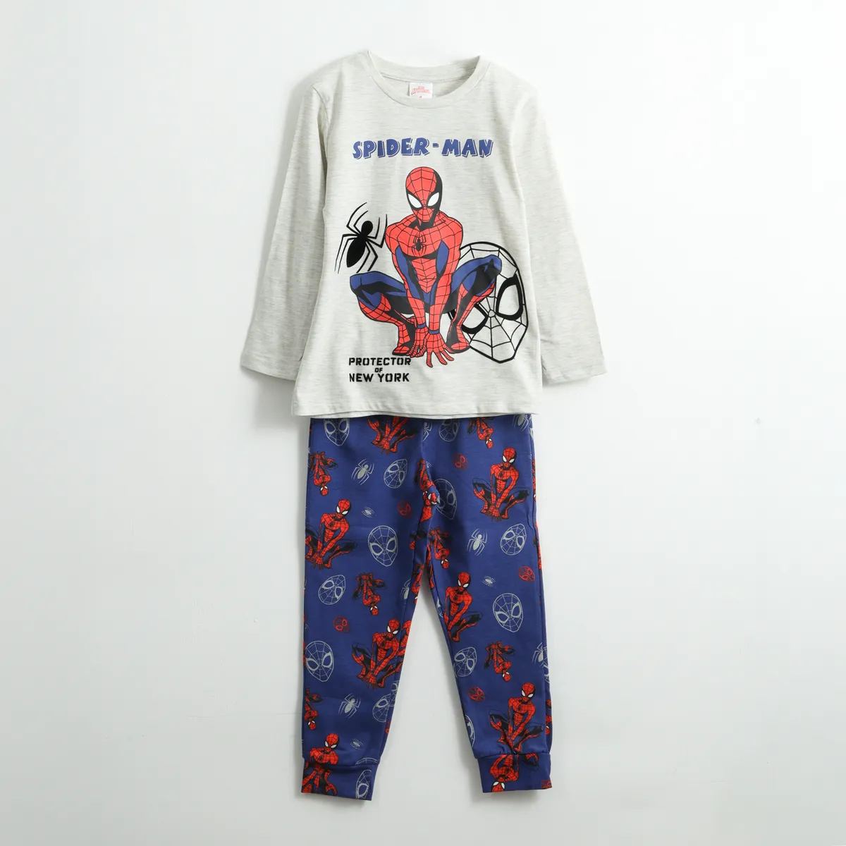 MARVEL - Pijama Manga Larga Niño Spiderman Print Gris Marvel