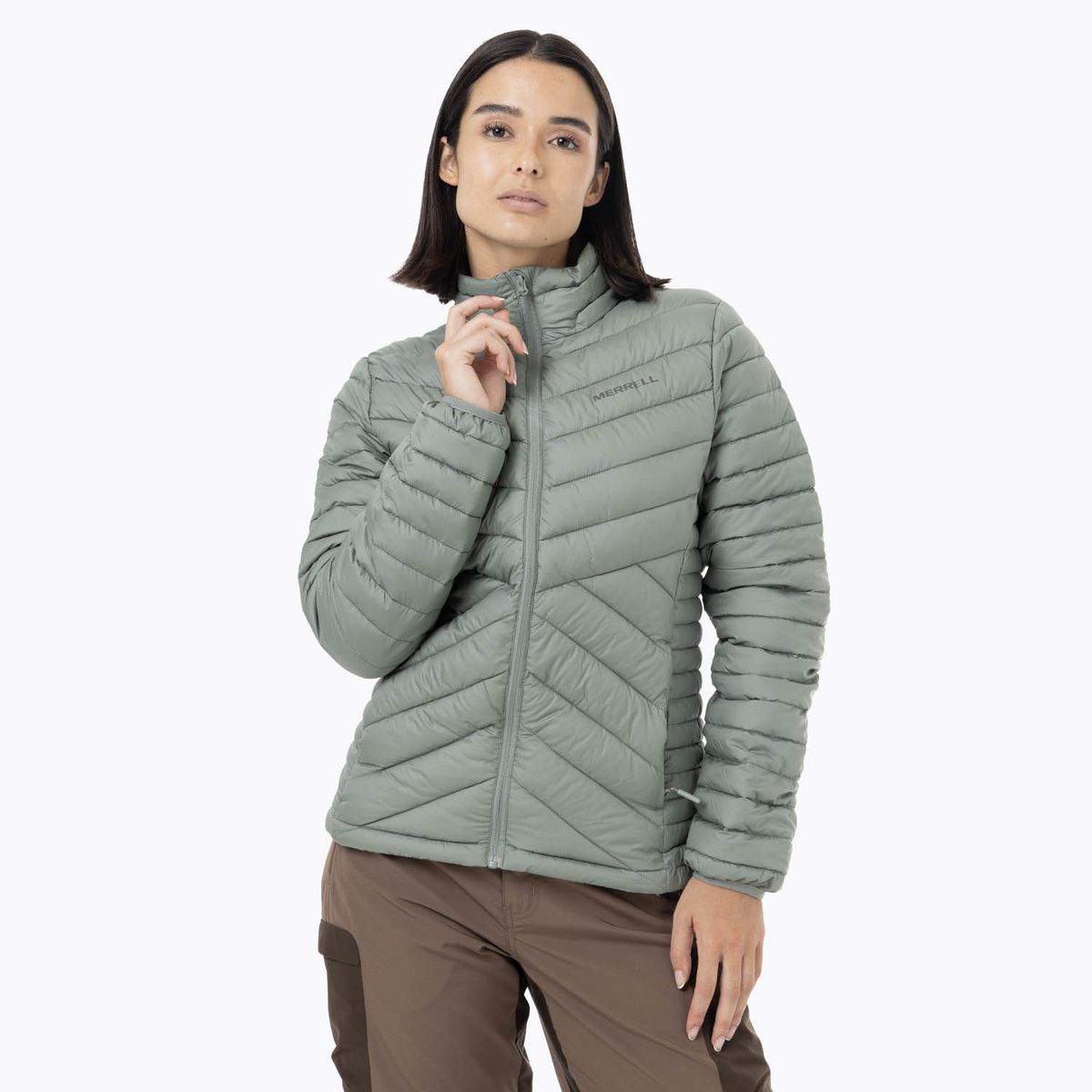 MERRELL - Parka Mujer Full Zipper Verde MERRELL