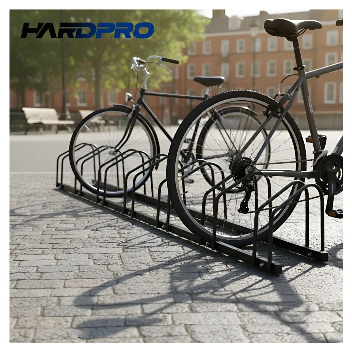 HOMEBRANDT - Bicicletero Estacionamiento Soporte Portabicicletas 6 Plazas Negro