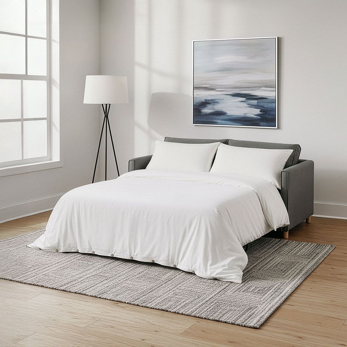 ROSEN - Sofá Cama Lido 3 Cuerpos Tela Gris