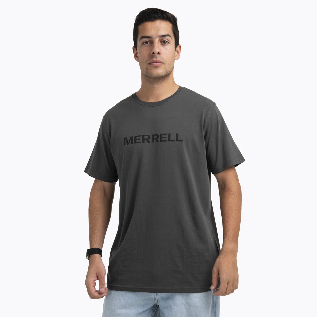 MERRELL - Polera Manga Corta Hombre Logo Tee Gris Oscuro MERRELL