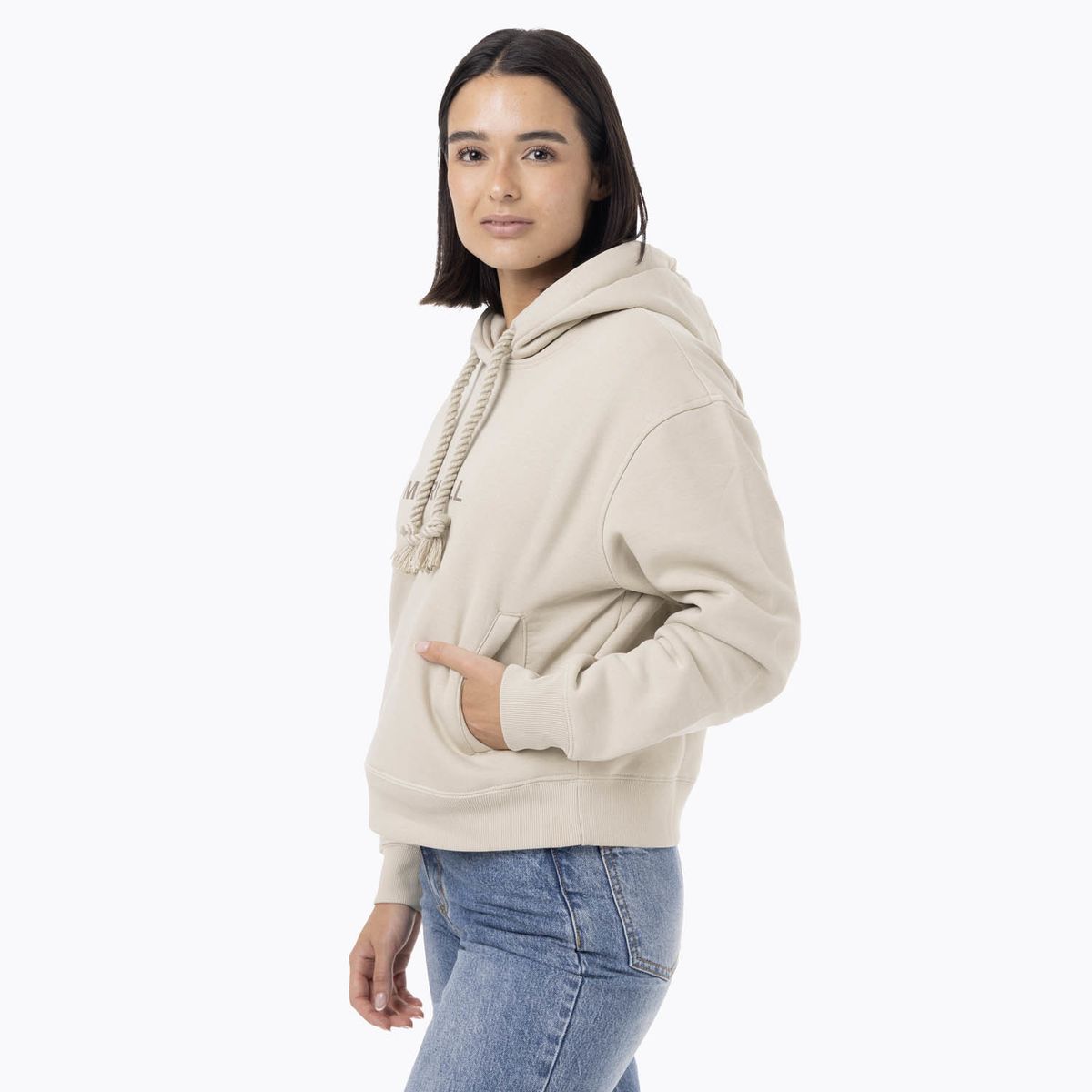 MERRELL - Polerón Mujer Logo Hoodie Beige MERRELL
