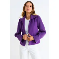 ASH - Casaca Lisa Con Cierre Mujer Morado