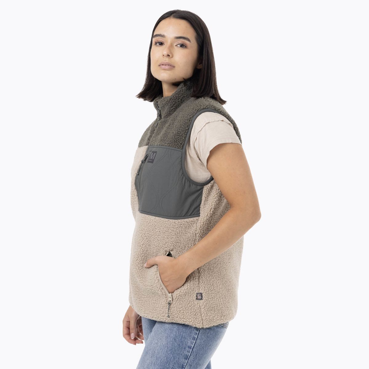 MERRELL - Polar Sin Mangas Mujer Sherpa Reversible Verde MERRELL