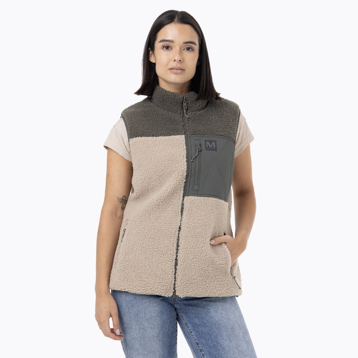 MERRELL - Polar Sin Mangas Mujer Sherpa Reversible Verde MERRELL