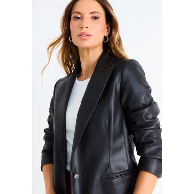 Imagen 2 del producto Blazer De Pu Mujer Negro