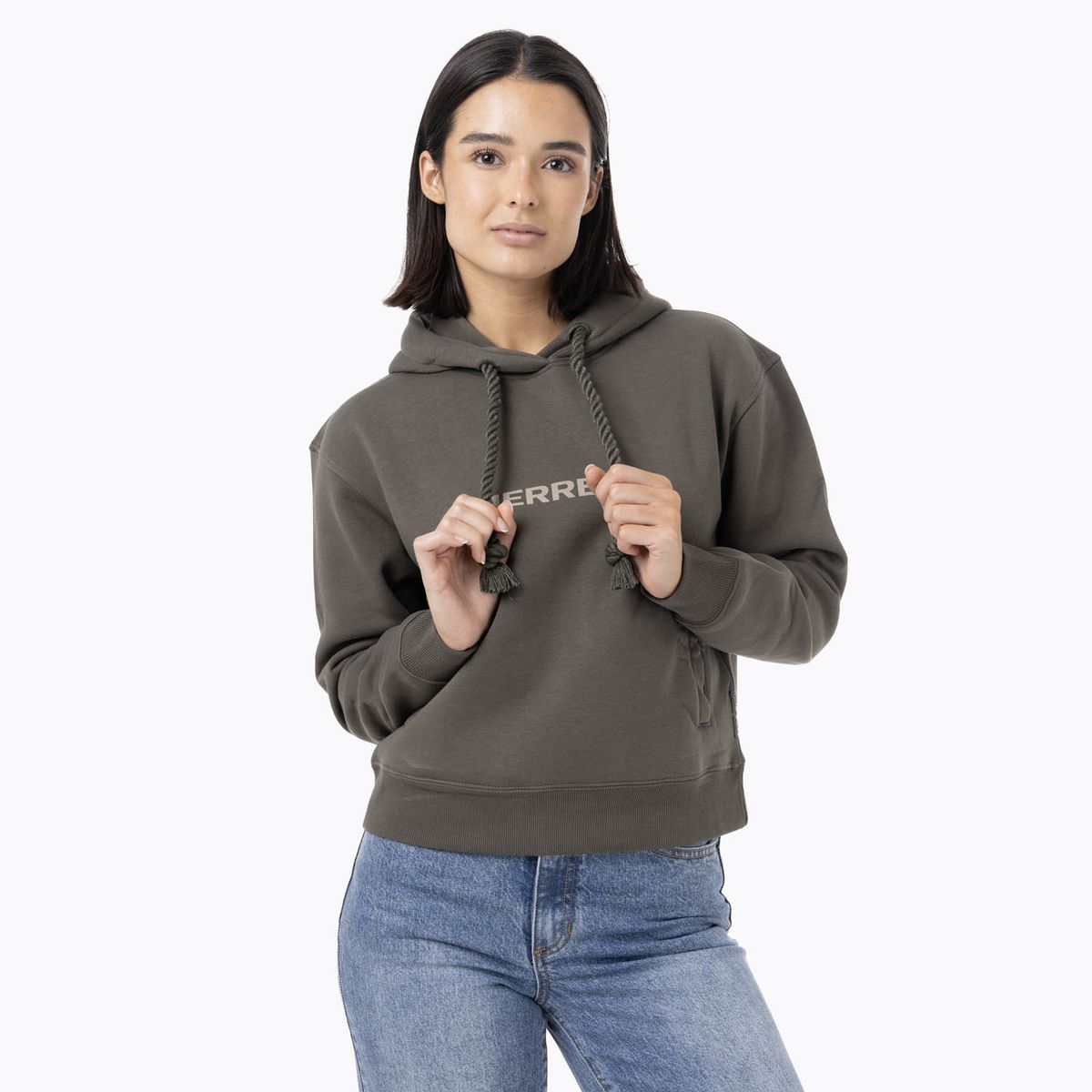 MERRELL - Polerón Mujer Logo Hoodie Verde MERRELL