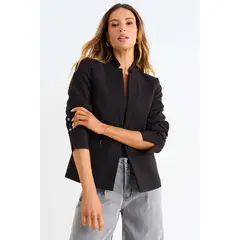 ASH - Blazer Liso De Tope Mujer Negro