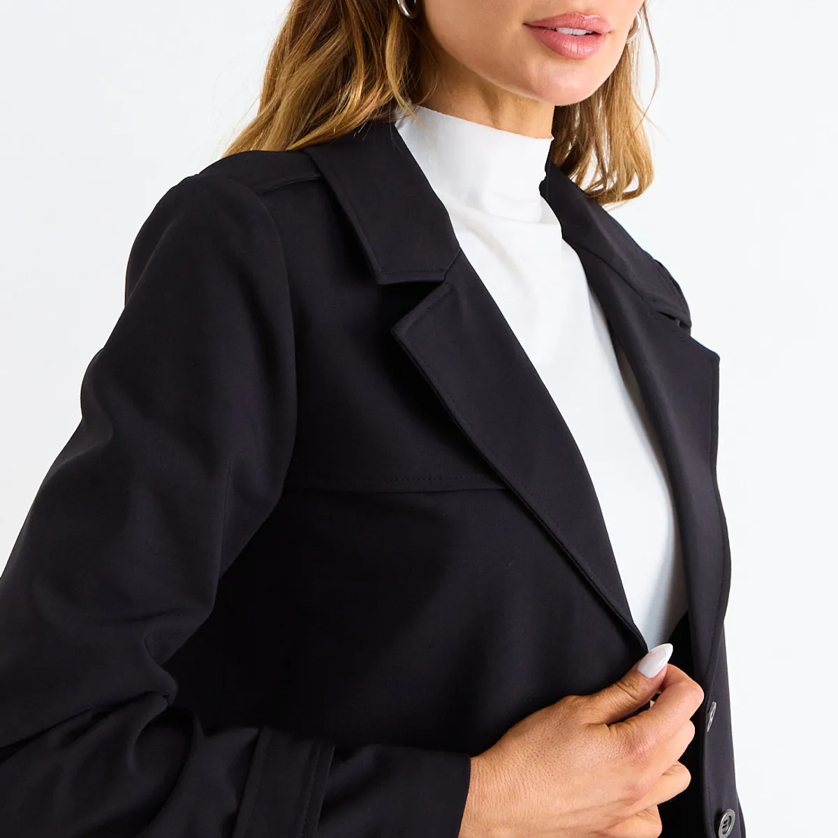 ASH - Trench Corto Mujer Negro Ash