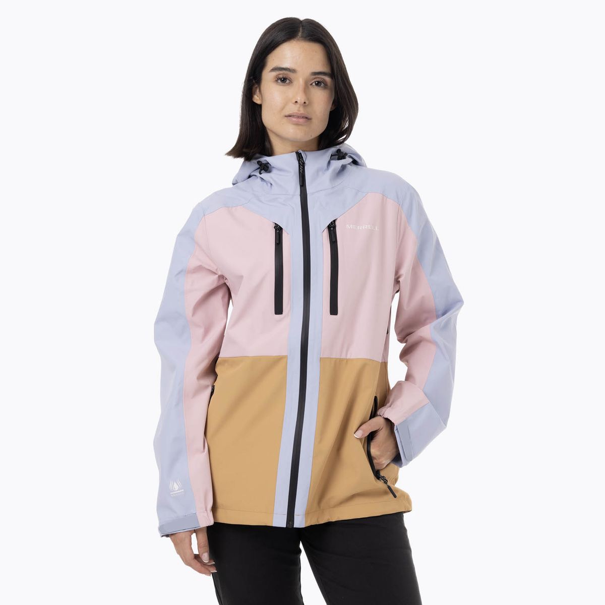 MERRELL - Impermeable Mujer Full Zipper Hardshell Celeste MERRELL