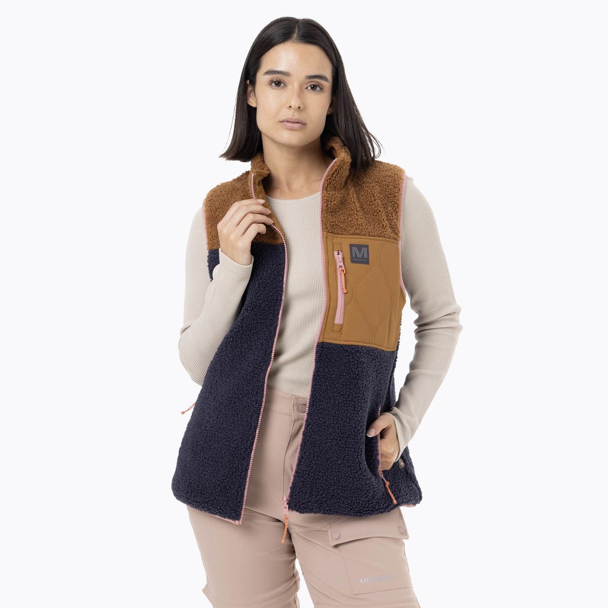 MERRELL - Polar Sin Mangas Mujer Sherpa Reversible Azul MERRELL