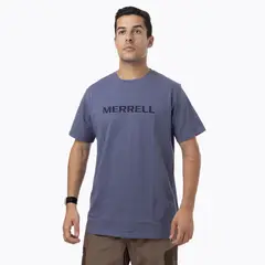 MERRELL - Polera Manga Corta Hombre Logo Tee Azul