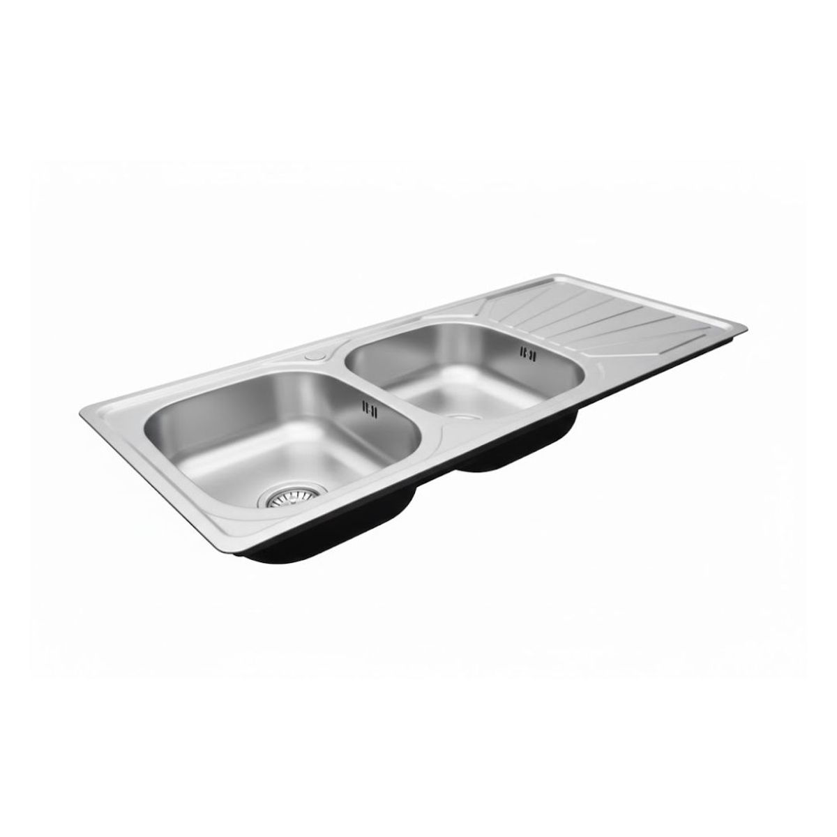 GENERICO - Lavaplatos de Cocina Doble empotrado de Acero Inoxidable con llave (120 x 50 cm)