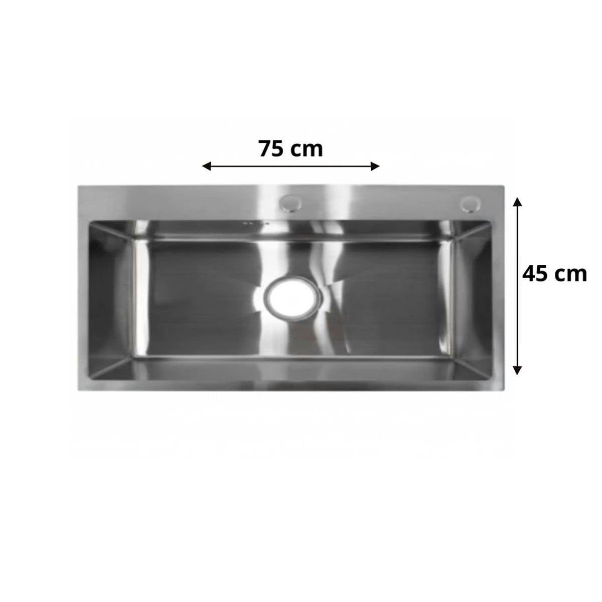 GENERICO - Lavaplatos de Cocina en Acero Inoxidable con llave (75 x 45 cm)