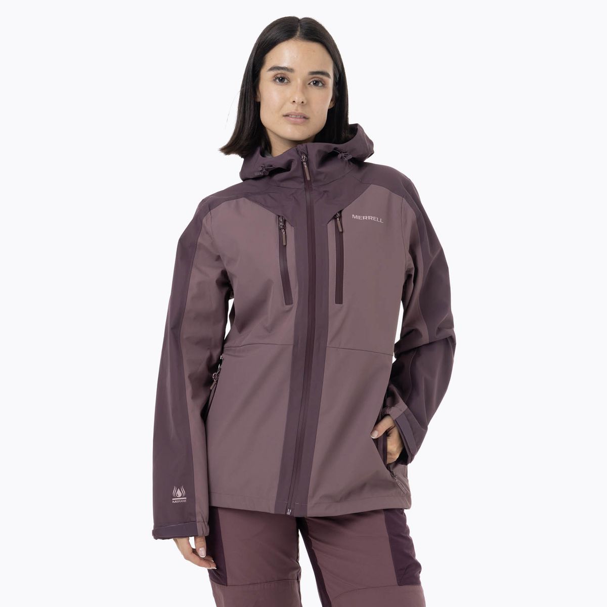MERRELL - Impermeable Mujer Full Zipper Hardshell Morado MERRELL