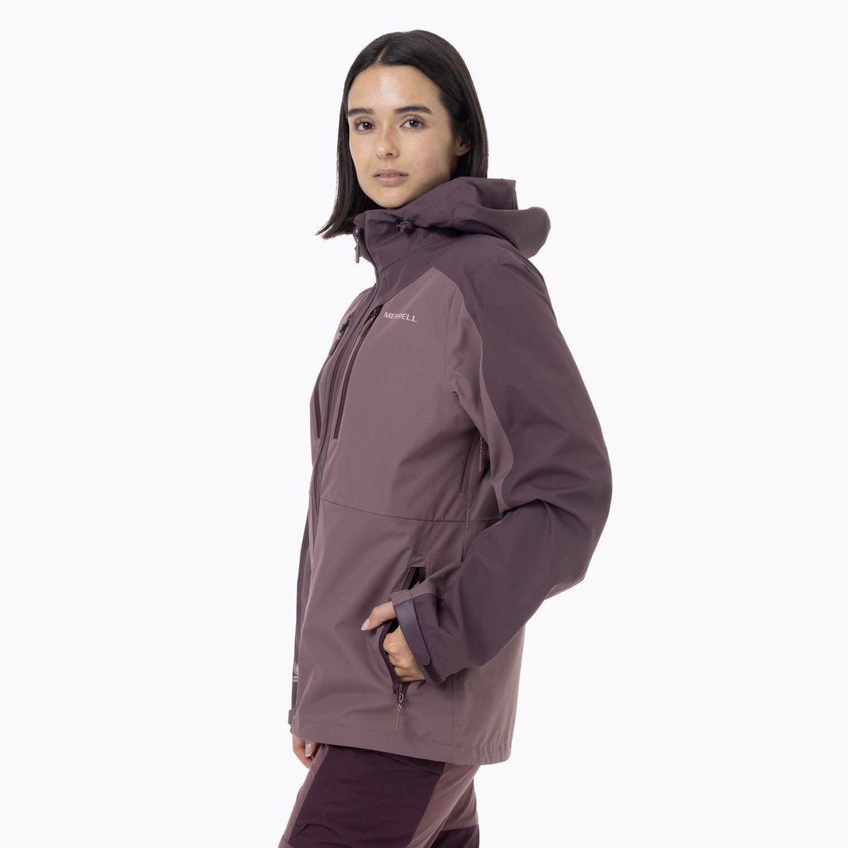 MERRELL - Impermeable Mujer Full Zipper Hardshell Morado MERRELL
