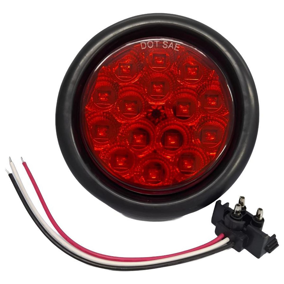 GENERICO - FOCO LED ROJO  4 PULGADAS BIVOLTAJE RAMPLA REMOLQUE