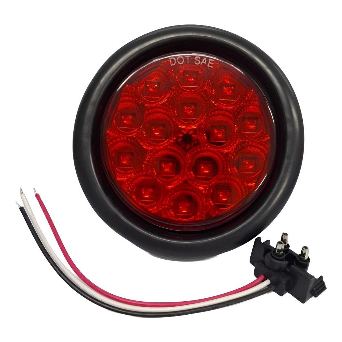 GENERICO - FOCO LED ROJO  4 PULGADAS BIVOLTAJE RAMPLA REMOLQUE