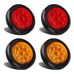 GENERICO - FOCO LED AMARILLO 2 PULGADAS 9 LED BIVOLTAJE RAMPLA REMOLQUE