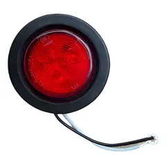 GENERICO - FOCO LED ROJO 2 PULGADAS 3 LED BIVOLTAJE RAMPLA REMOLQUE