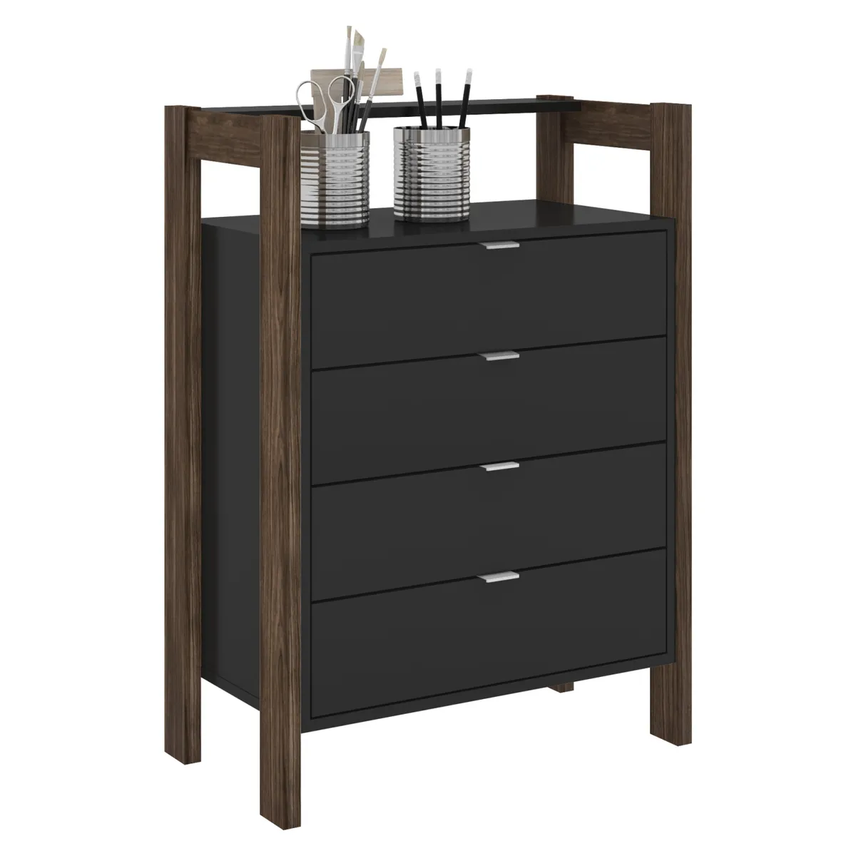 TECNOMOBILI - Mesa Oficina 4Cj Negro/Nogal Az1012 Tecnomobili