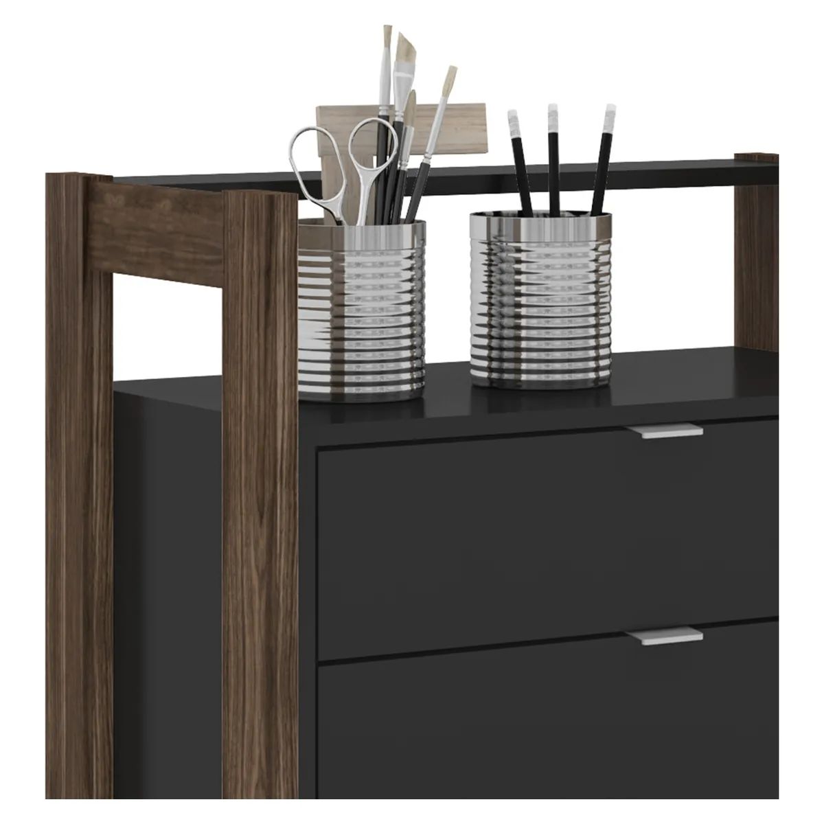 TECNOMOBILI - Mesa Oficina 4Cj Negro/Nogal Az1012 Tecnomobili