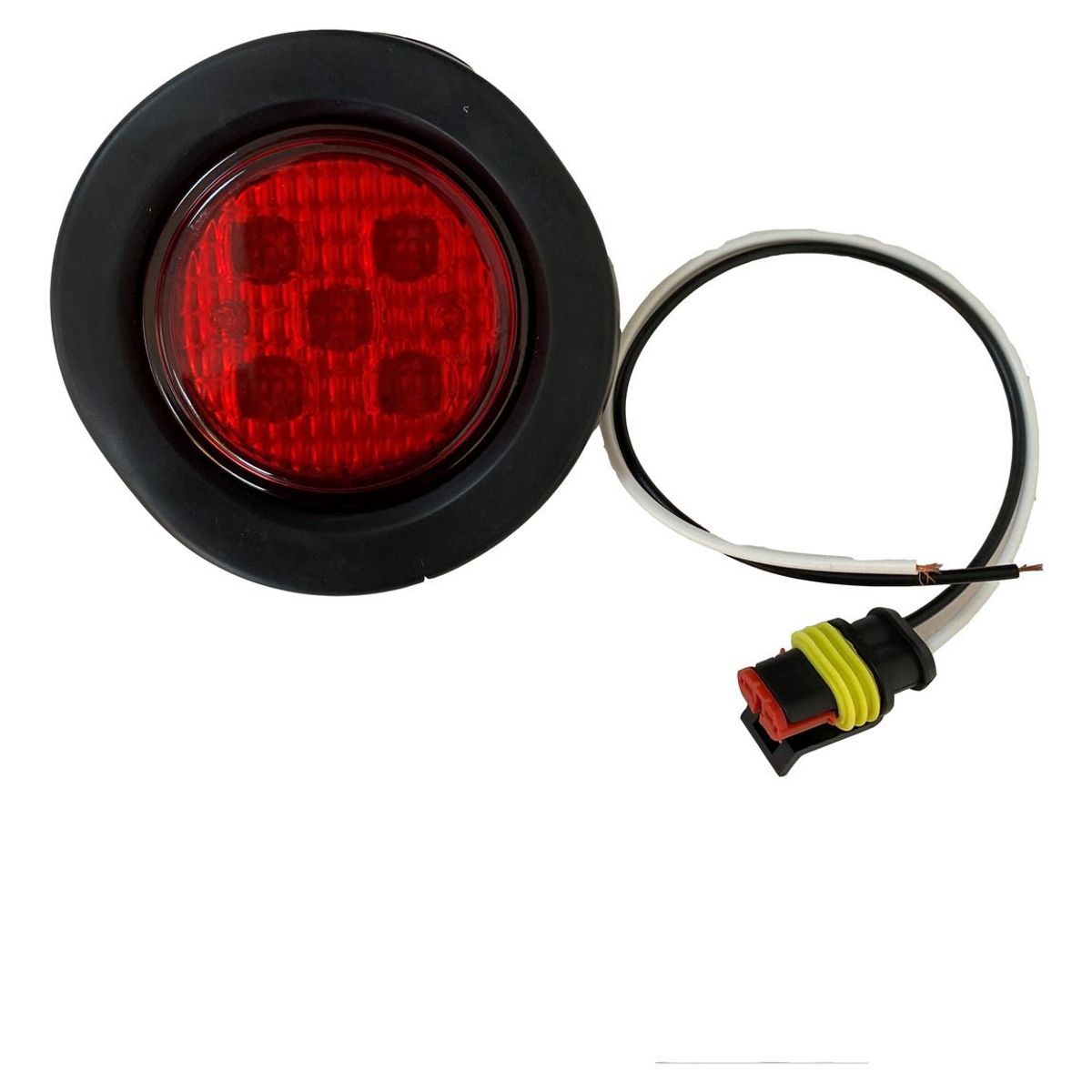 GENERICO - FOCO LED ROJO  2,5 PULGADAS  5 LED BIVOLTAJE RAMPLA REMOLQUE TREMAC