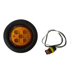 GENERICO - FOCO LED AMARILLO 2,5 PULGADAS 5 LED BIVOLTAJE RAMPLA REMOLQUE TREMAC