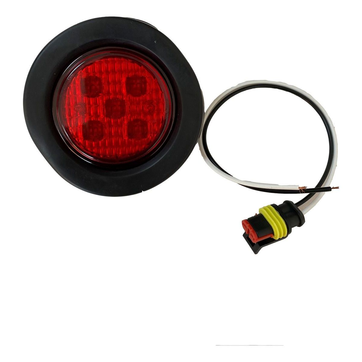 GENERICO - FOCO LED ROJO 2 PULGADAS  5 LED BIVOLTAJE RAMPLA REMOLQUE TREMAC