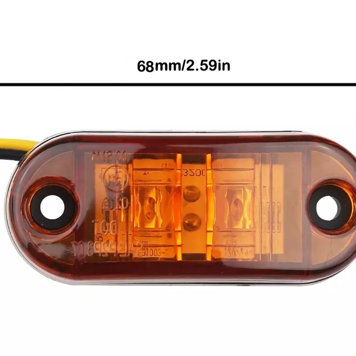 GENERICO - PACK 10 FOCOS AMARILLOS LATERALES 3 LED  RAMPLA REMOLQUE BIVOLT