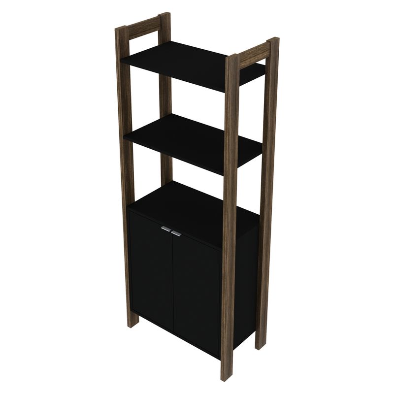 TECNOMOBILI - Gabinete Alto 2 Puertas Negro/Nogal Tecnomobili