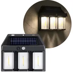 GENERICO - Foco Solar Exterior 3 Luces Led Sensor Movimiento Impermeable