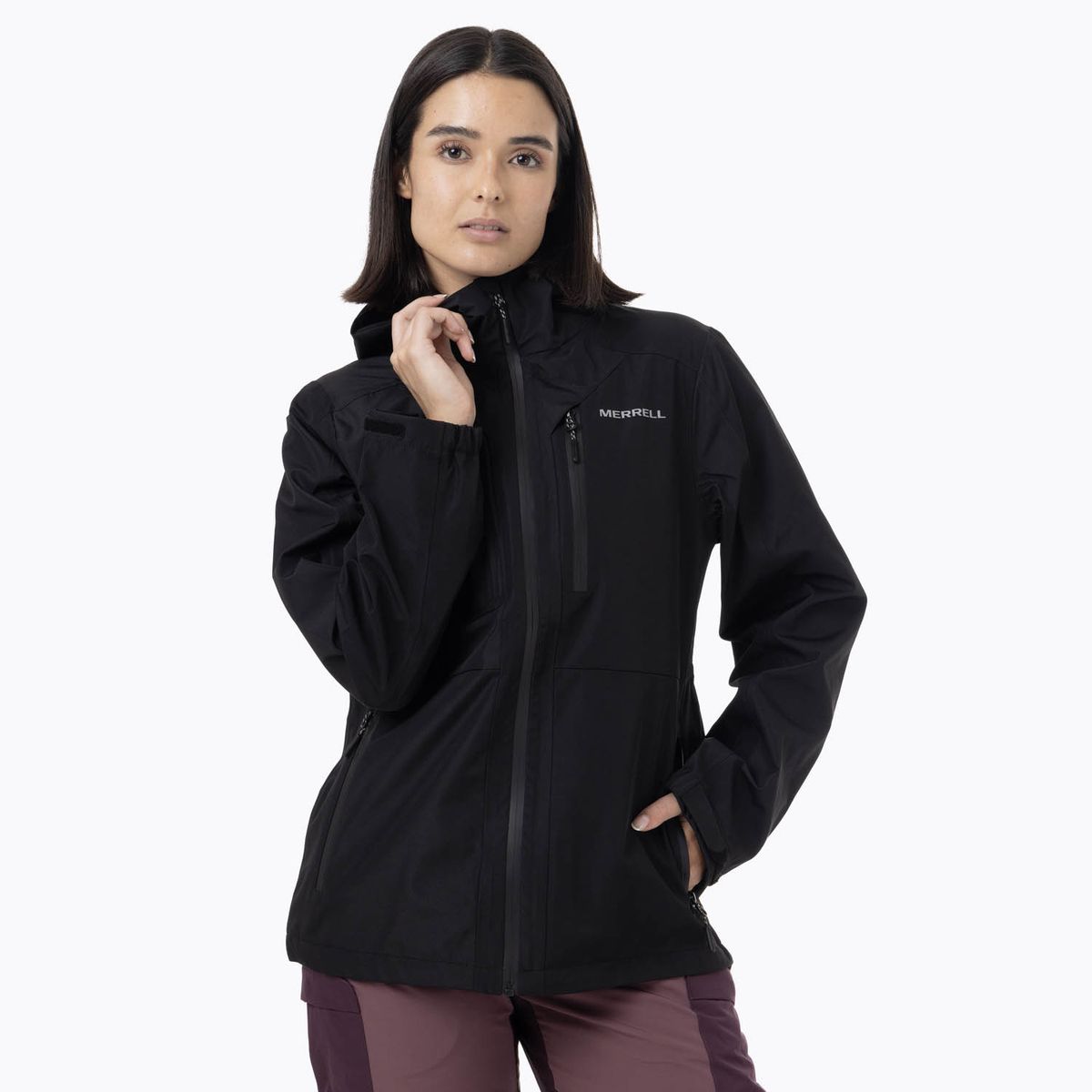 MERRELL - Impermeable Mujer Full Zipper Hardshell Negro MERRELL