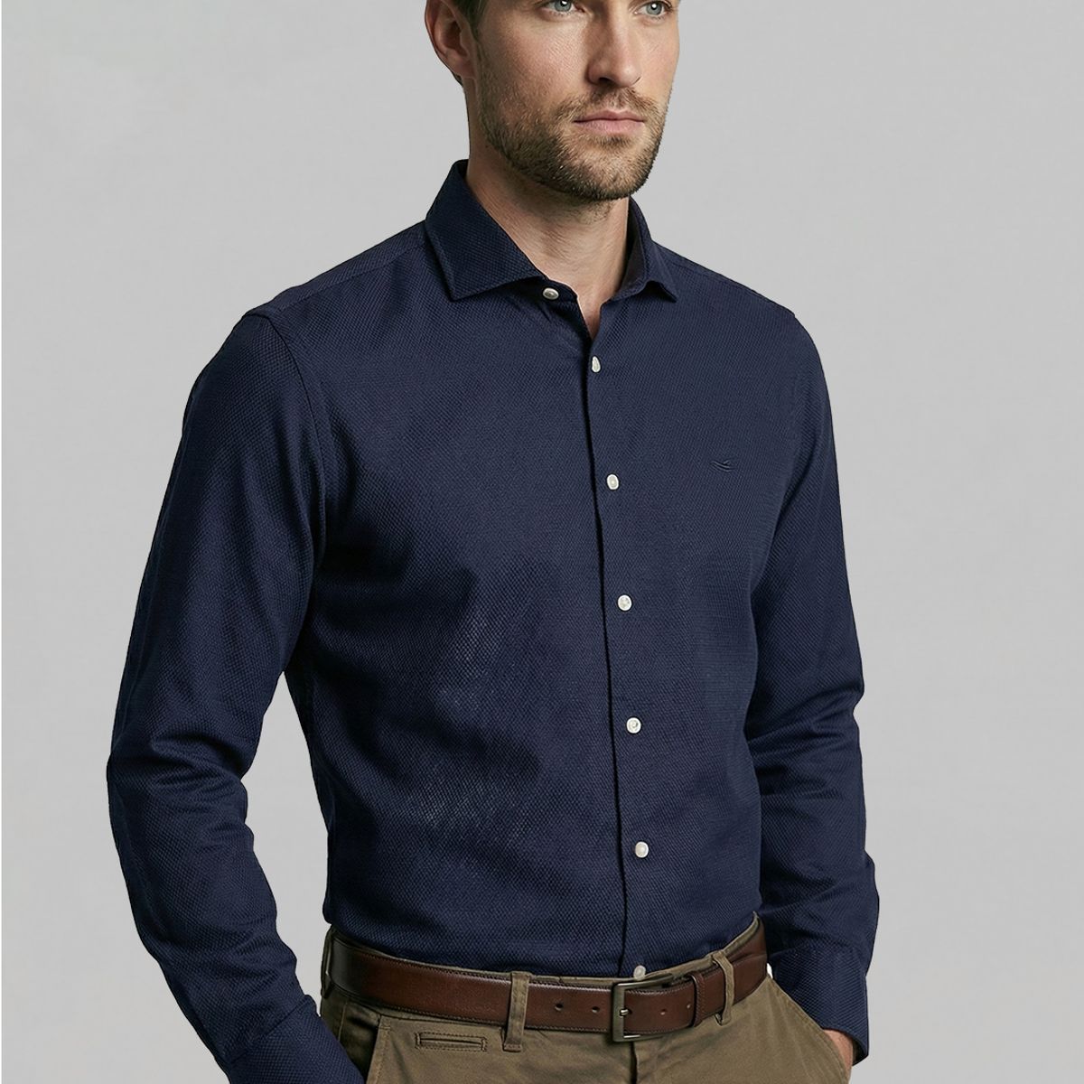 FEROUCH - Camisa Smart Casual Clarksvillle Navy Ferouch