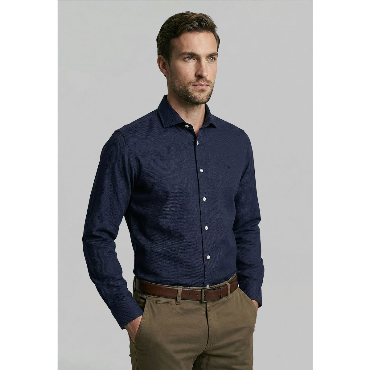 FEROUCH - Camisa Smart Casual Clarksvillle Navy Ferouch