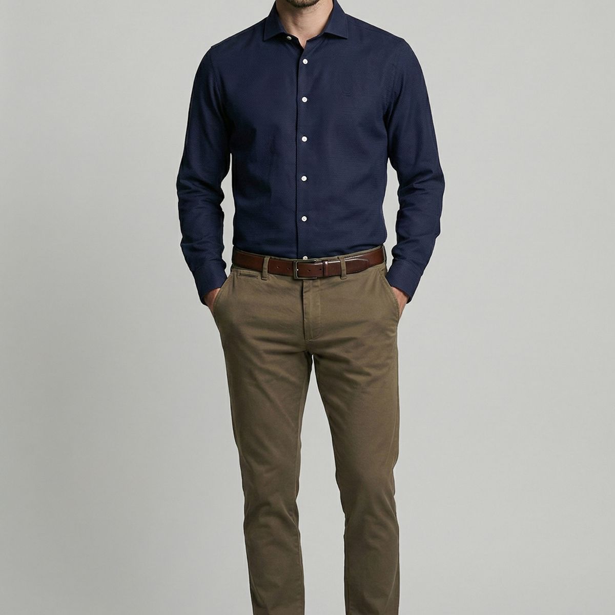 FEROUCH - Camisa Smart Casual Clarksvillle Navy Ferouch