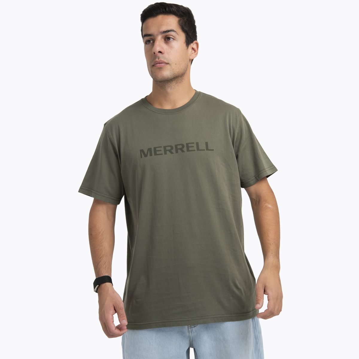 MERRELL - Polera Manga Corta Hombre Logo Tee Verde MERRELL