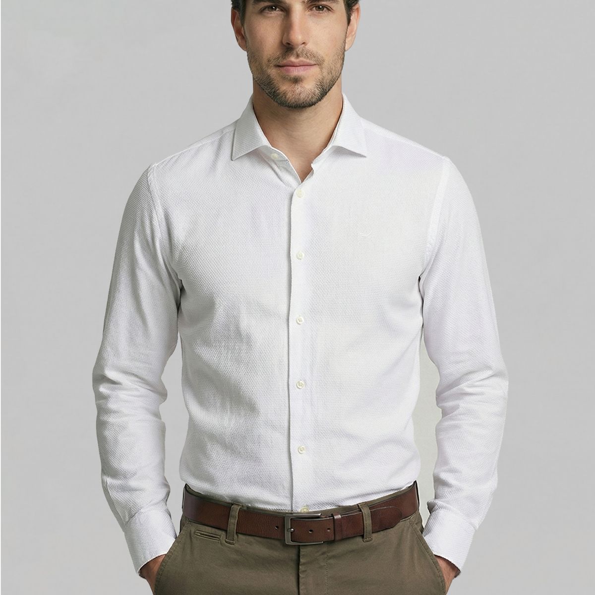 FEROUCH - Camisa Smart Casual Clarksvillle White Ferouch