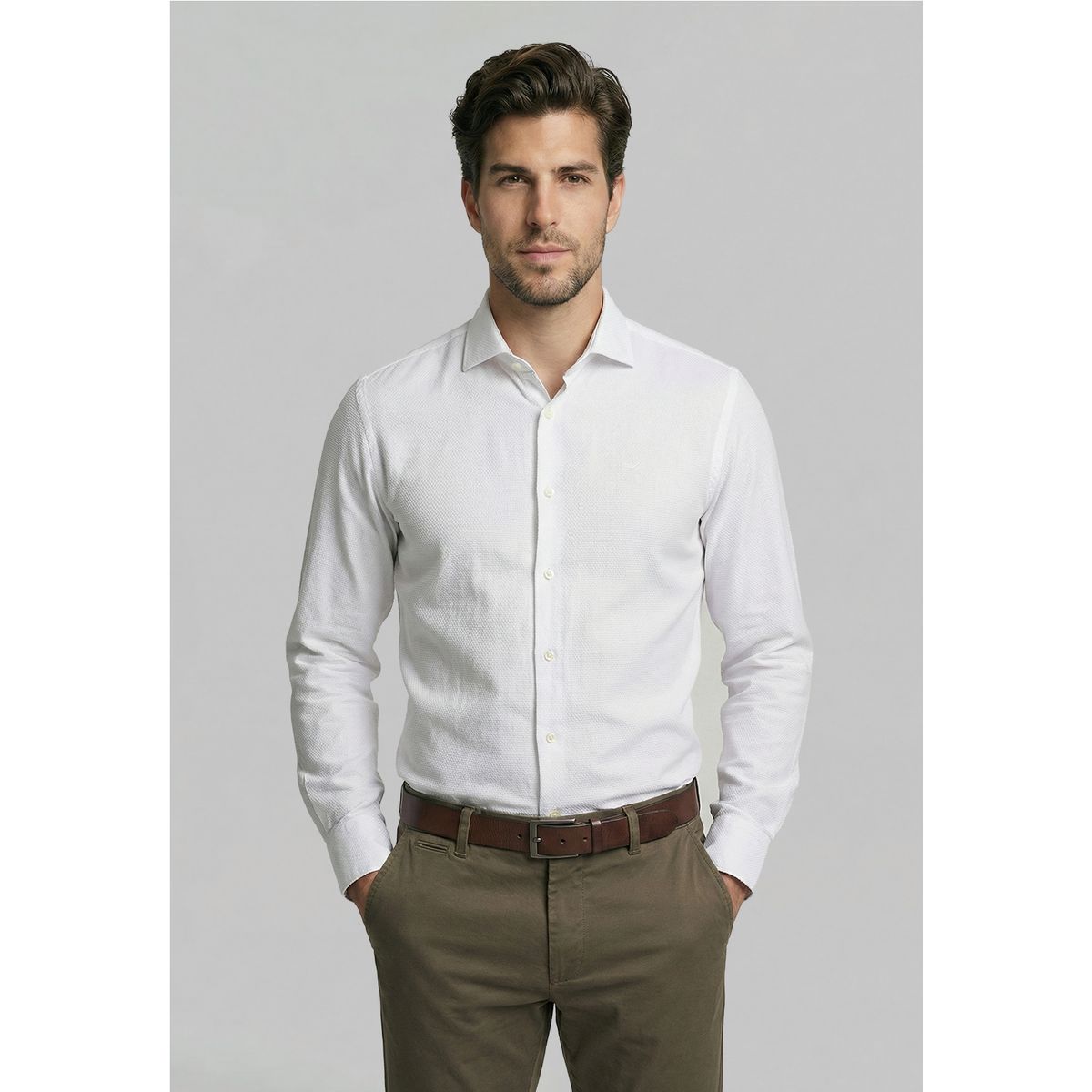 FEROUCH - Camisa Smart Casual Clarksvillle White Ferouch