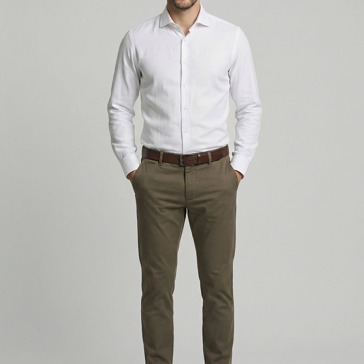 FEROUCH - Camisa Smart Casual Clarksvillle White Ferouch