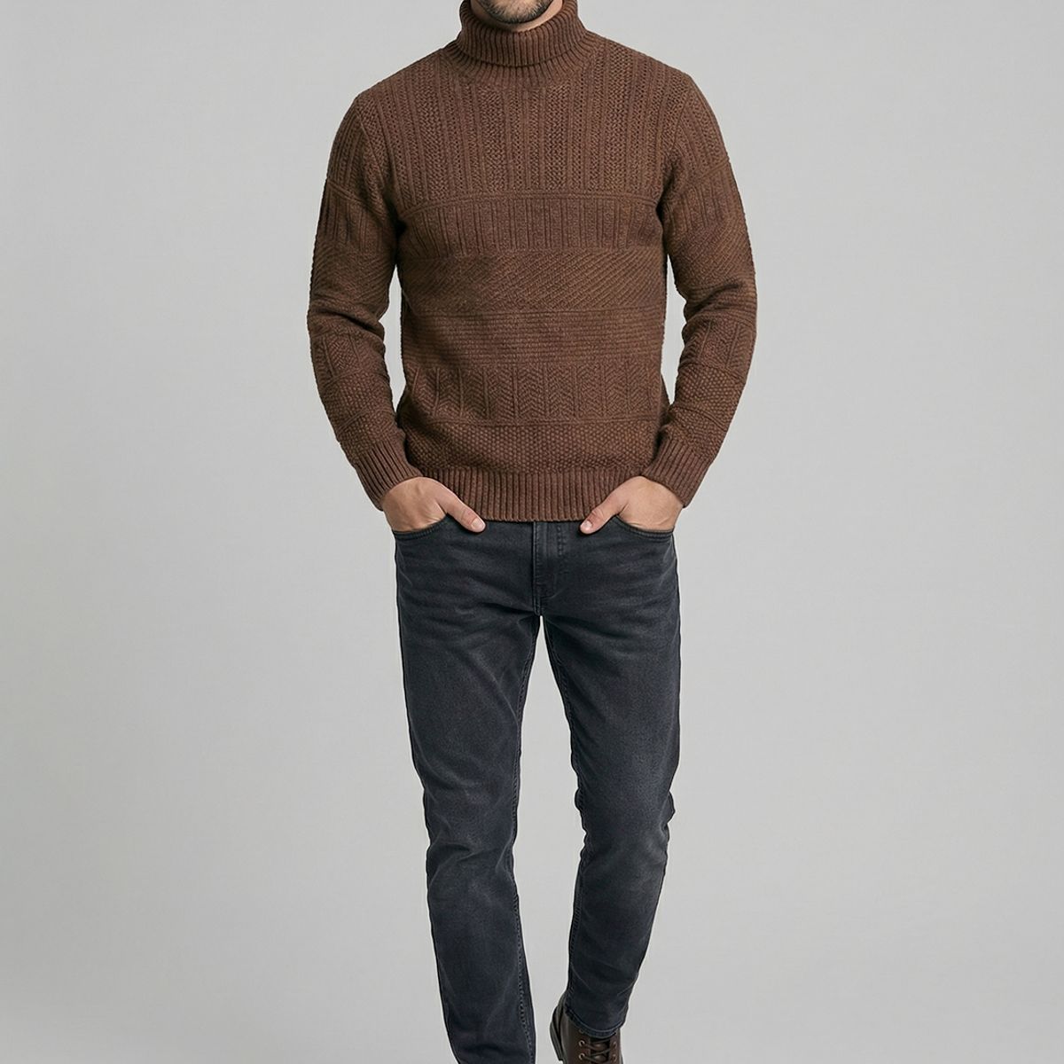 FEROUCH - Sweater Chicago Brown  Melange Ferouch