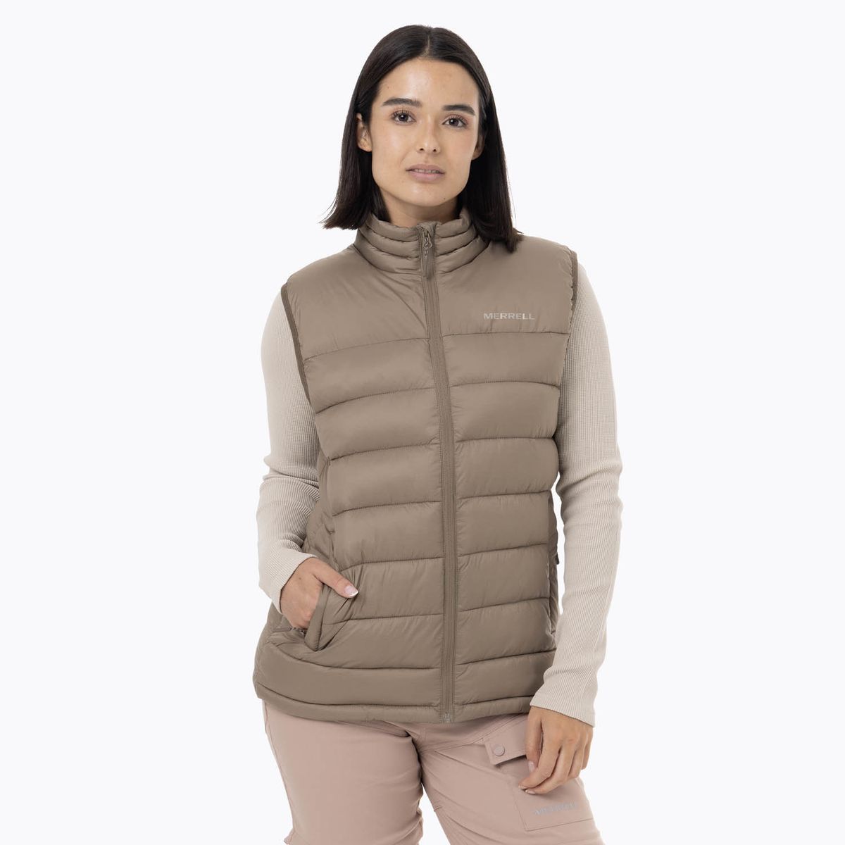 MERRELL - Parka Sin Mangas Mujer Hazeis Café MERRELL