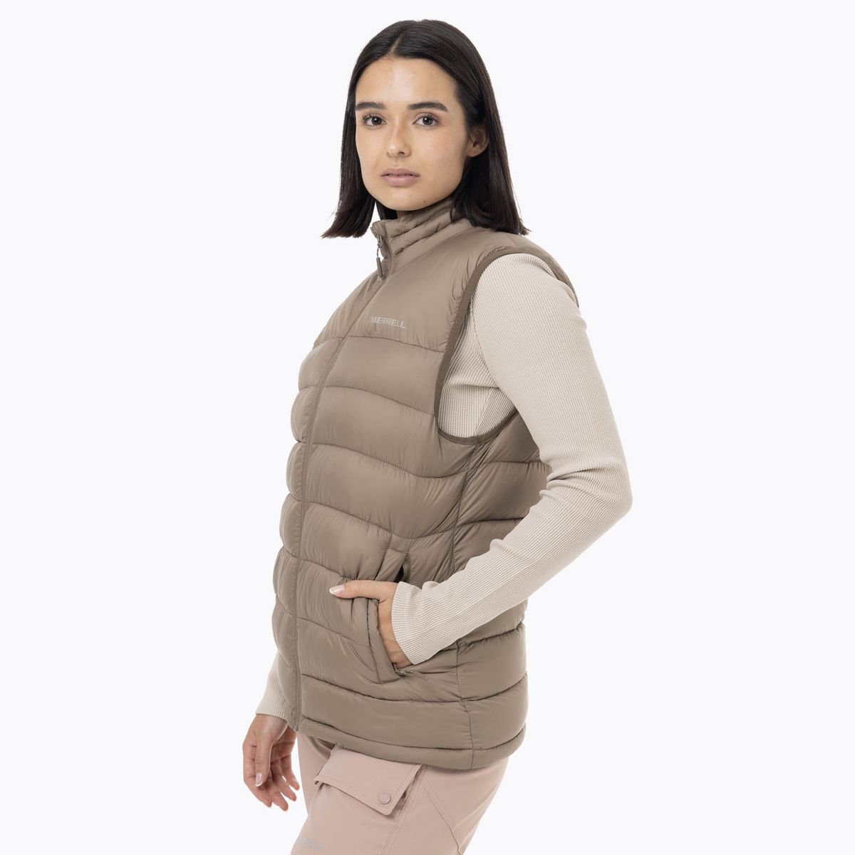 MERRELL - Parka Sin Mangas Mujer Hazeis Café MERRELL