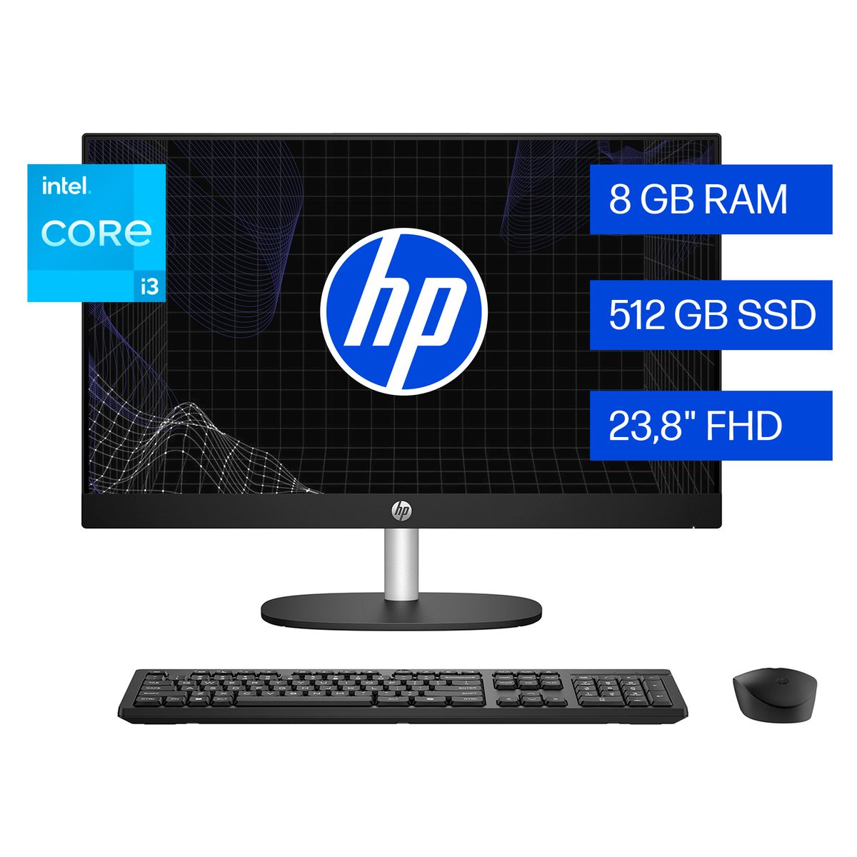 HP - Todo en Uno HP 24-cr0336la Intel Core i3 8gb Ram 512gb Ssd 23.8" FHD Windows 11 Home