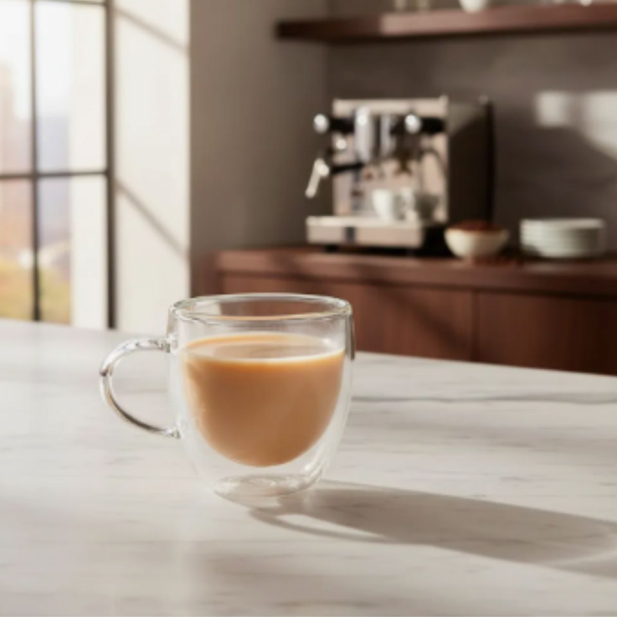GENERICO - Set 2 Tazas Café Doble Pared 80ml Vidrio Térmico