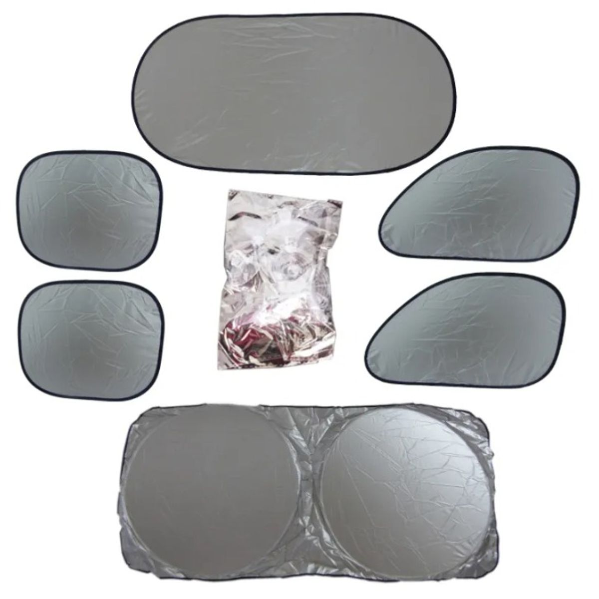 GENERICO - Kit Parasol Tapa Sol De 6 Piezas Para Auto Con Estuche