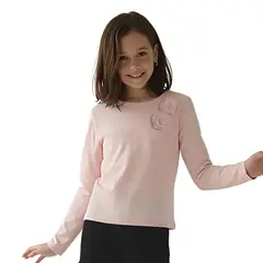 EXCEPTION - Polera Manga Larga Afranelada Niña