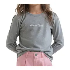 EXCEPTION - Polera Manga Larga Afranelada Niña